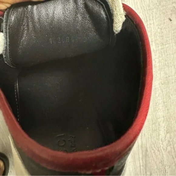 Gucci UK 9.5 US 10 Navy and white Hightop sneakers - Picture 10 of 11